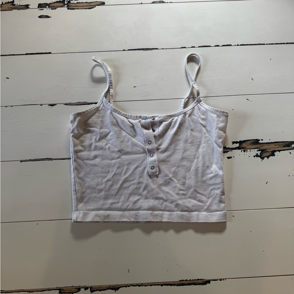White Cropped Tank